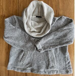 Eileen Fisher Cowl Neck Grey Pullover Sweatshirt Size Medium Petite